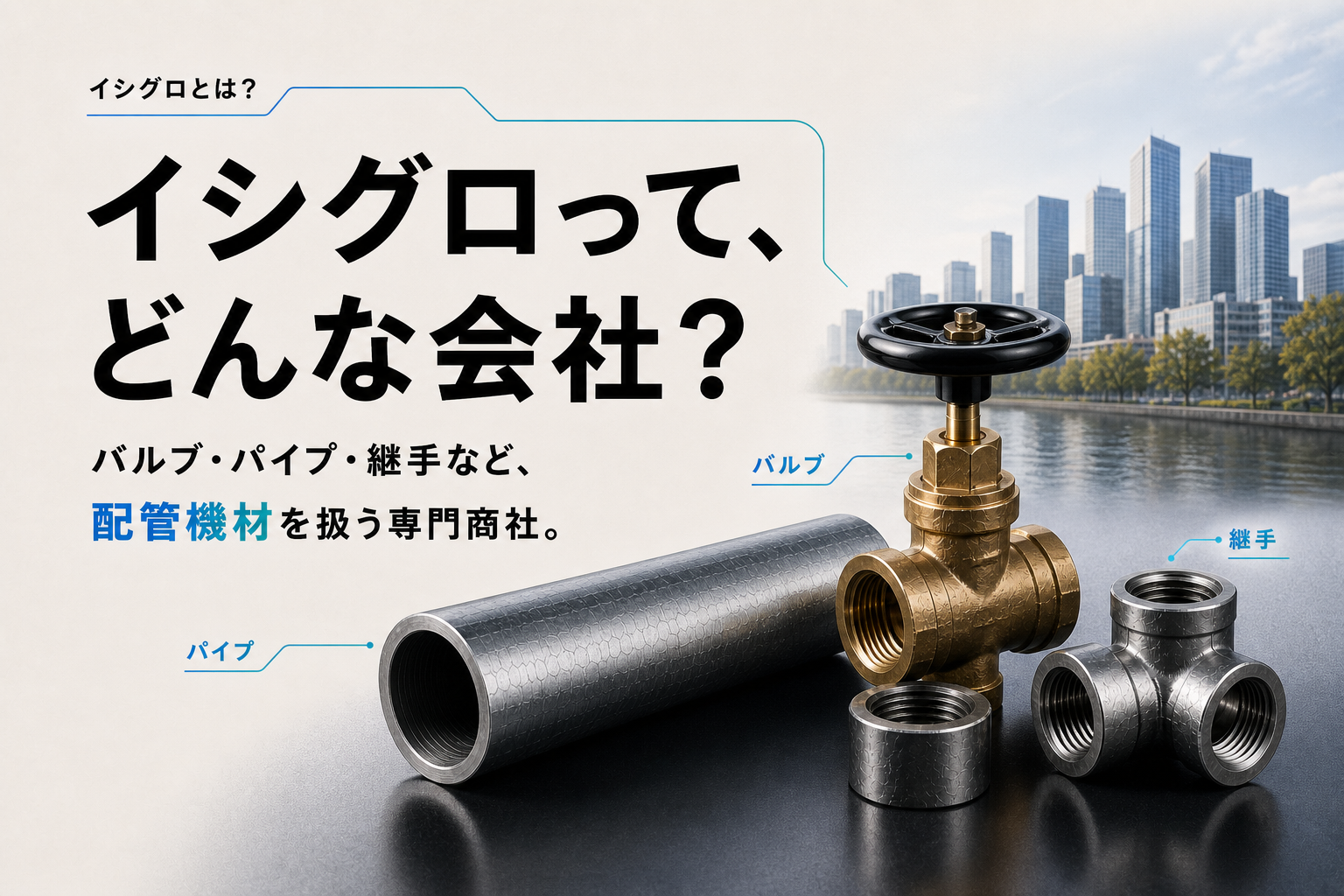イシグロって、どんな会社？ 配管機材を扱う専門商社。