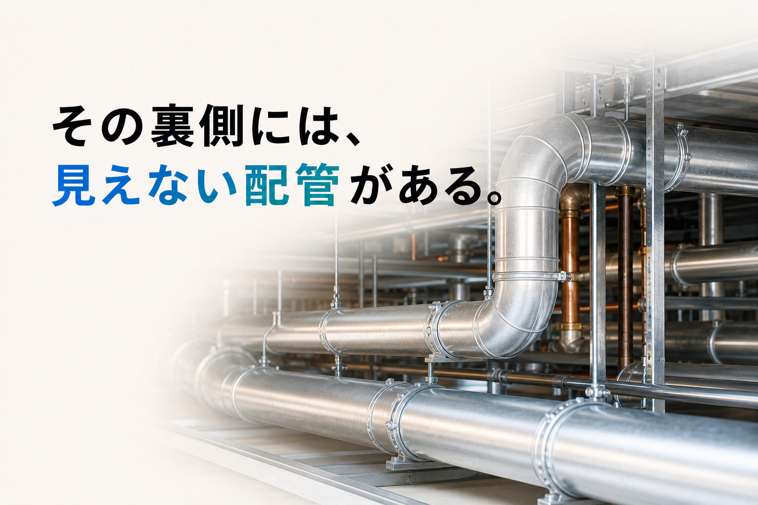 その裏側には、見えない配管がある。