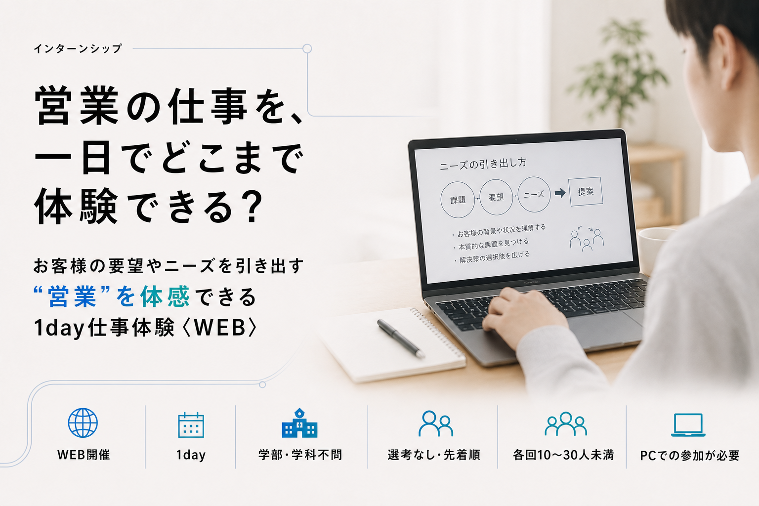 営業の仕事を、一日でどこまで体験できる？