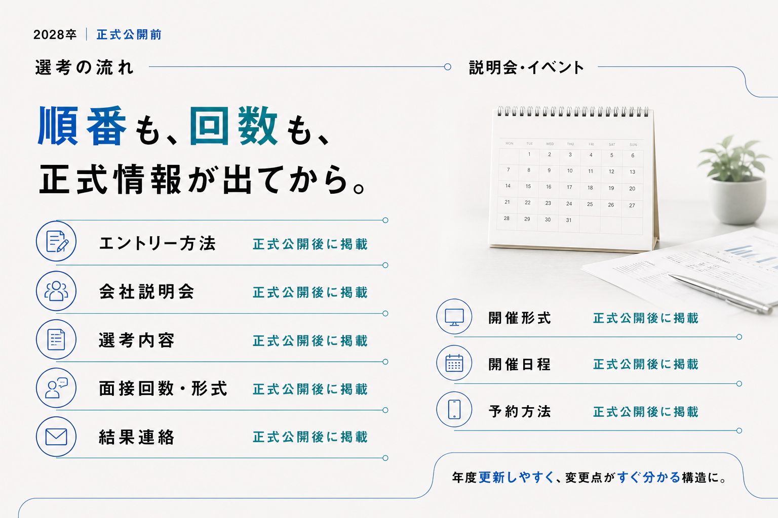 選考の流れと説明会・イベント。正式公開後に掲載。